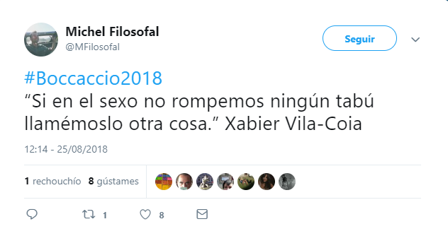 Cita en Twitter, en la cuenta de Michel Filosofal, del libro de Xabier Vila-Coia titulado "213 Aforistmos para el siglo veintiuno".