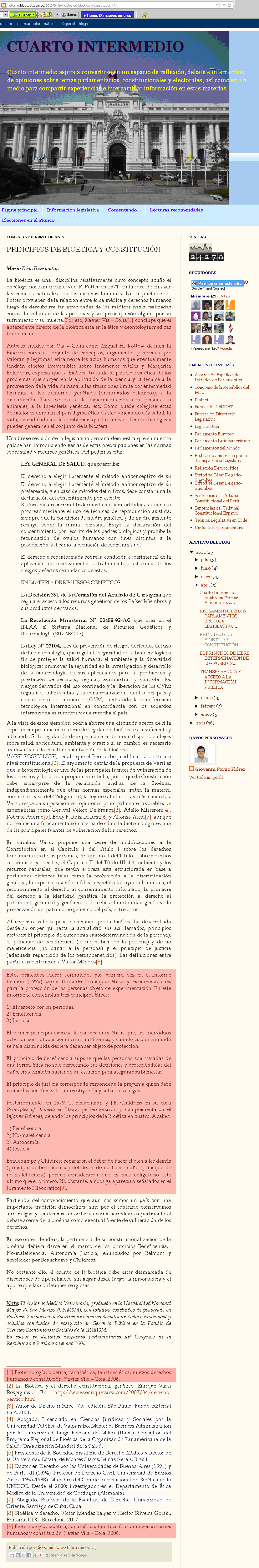 Blog “Cuarto Intermedio” (16-4-2012).