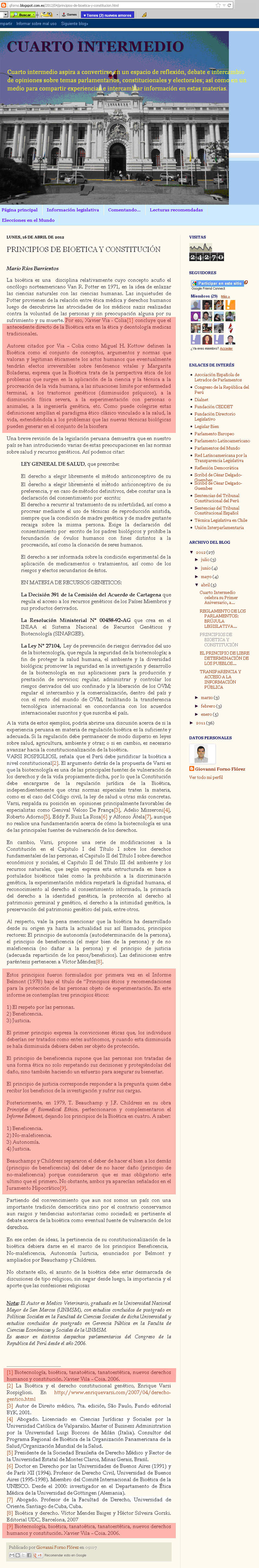 Blog “Cuarto Intermedio” (16-4-2012).