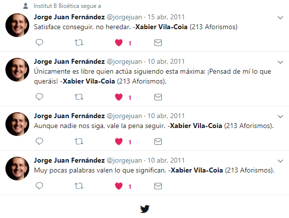 Twitter. Cuenta de J. J. Fernández (15-4-2011).