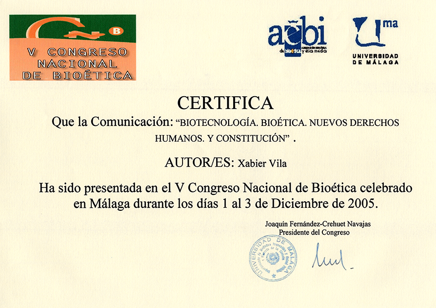 V Congreso Nacional de Bioética