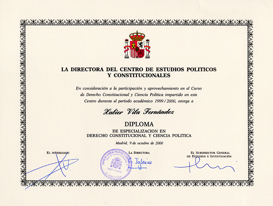 Curso de especialización en Derecho Constitucional y Ciencia Política