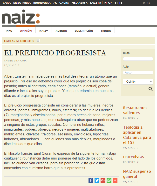 El prejuicio progresista