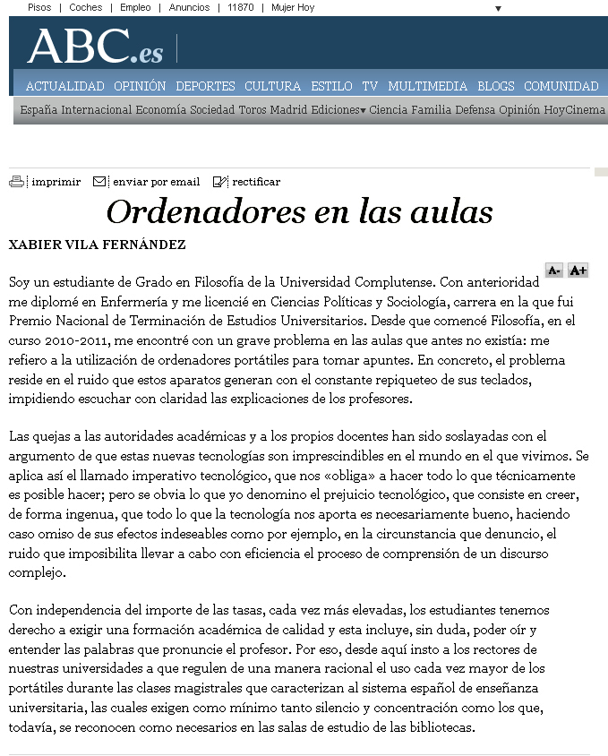 Ordenadores portátiles y aulas universitarias