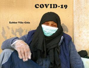 Tapa anterior da capa do libro de Xabier Vila-Coia, titulado "Covid-19"